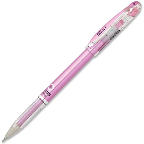 Roller gel Pentel Slicci rose métallisé pointe moyenne 0.8