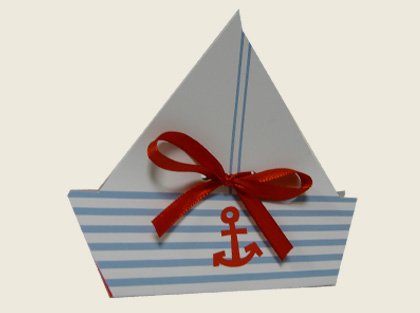 Set mit 5 Gastgeschenken, kleines Boot, für Taufe, Hochzeit, Kommunion, Konfekt, modernes Design