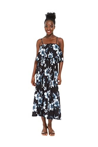 Image of Hawaii Hangover Family Matching Hawaiian Clothes, Midnight Bloom | Family matching Hawaiian outfits, Midnight Bloom, lightweight rayon, machine washable, tropical floral print, luaus, cruises
