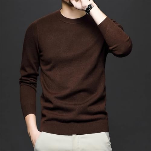 Men's Thick Wool Sweater Crew Neck Pullover Warm Casual Jumper Winter Middle-Aged and Youth Top4