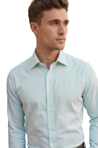 Image of Louis Philippe Men's Slim Fit Easy to Iron Everyday wear Premium Cotton Full Sleeve Checks Formal Shirt
