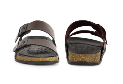 Image of AADI Men's Synthetic Leather Lightweight Comfortable Indoor Outdoor Daily Use Casual Slides /Slippers /Sandals /Floaters