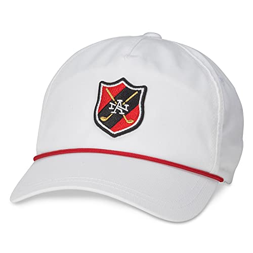 AMERICAN NEEDLE Lightweight Rope 19th Hole Golf Collection Adjustable Snapback Baseball Hat White