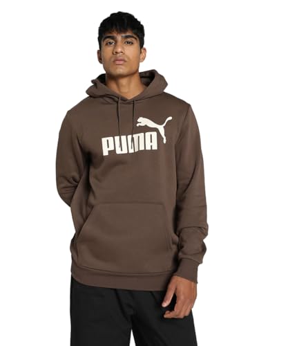 Image of Puma Cotton Men Ess Big Logo Hooded Neck Hoodie Fl (S) Mineral