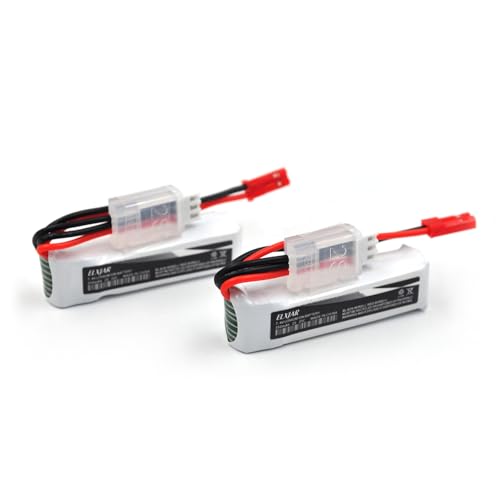elxjar 2-Pack 7.4V 400mAh 2S Li-Po Battery for RC Cars