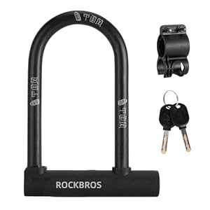 ROCKBROS Beugelslot fietsslot met houder 2 sleutels hoge veiligheid sloten voor mountainbikes, racefietsen, e-bike, waterdicht