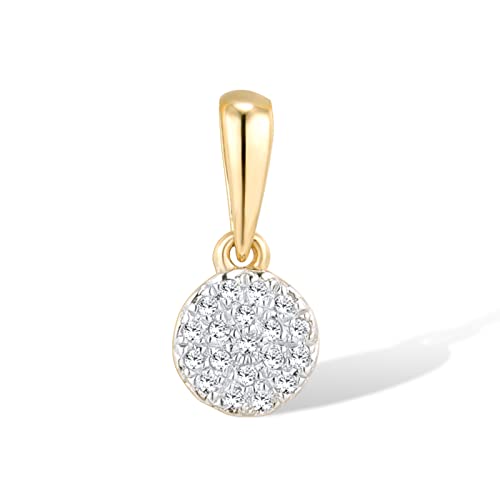 Santuzza 10K Solid Gold Genuine Diamond Simple Dainty Pendant Without Chain for Women