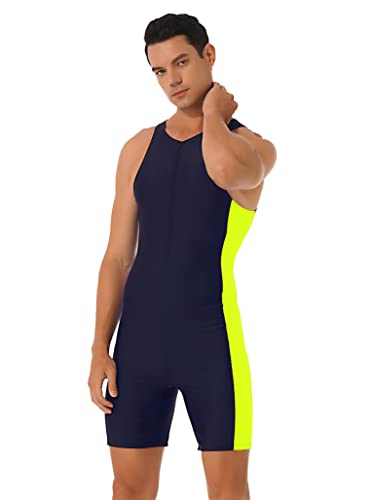 Sun Protection Swimsuit for Men Short Sleeve Rash Guard Wetsuit One-Piece Swim Surfing Suit2