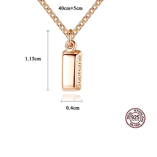 Collier en argent sterling 925 rose gold au design géométrique épuré pour femme - 4