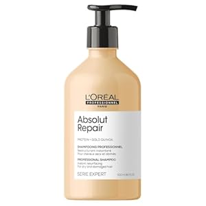 L’Oréal Professionnel, Herstellende Shampoo, Voor Beschadigd en Droog Haar, Herstelt en Herstructureert Het Haar Zonder Het te Verzwaren, Met Proteïnen, Absolut Repair, 500ml