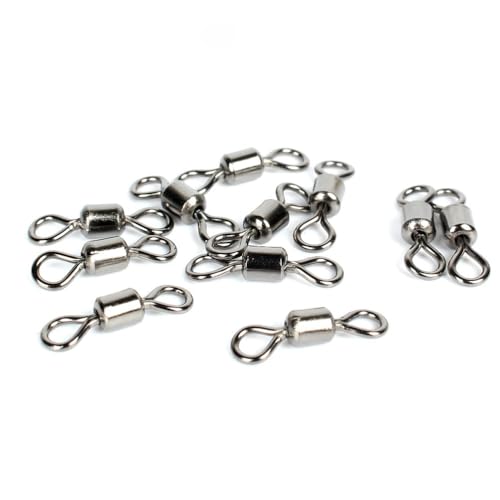 100 piezas giratorios para pesca, acero inoxidable miniatura 4