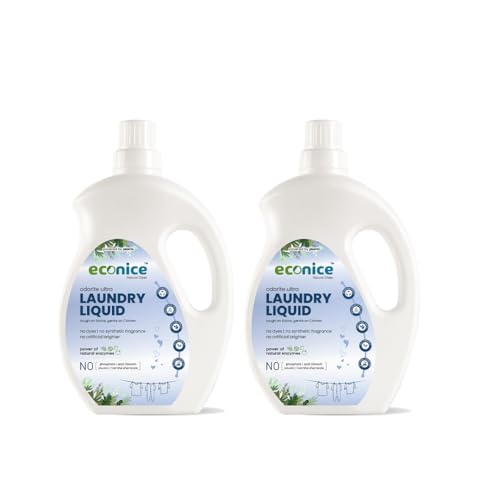 Image of Econice Eco-Friendly Laundry Liquid Detergent (1L Pack of 2) | Non-Toxic, Biodegradable & Skin-Friendly | Safe for Kids & Pets | For Top Load, Front Load & Hand Wash | Tough on Stains, Fresh Fragrance