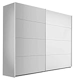 Schwebetürenschrank Kleiderschrank Schlafzimmerschrank | Dekor | Alpinweiß | Seidengrau | 226x210x62 cm