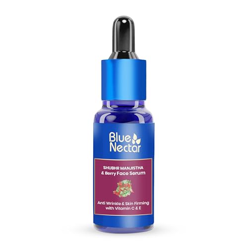 Image of Blue Nectar Manjistha & Beauty Berry Face Serum | Anti-Wrinkles & Skin Firming with Vitamin C & E | Face Serum for Women & Men Glowing Skin (13 Herbs, 30 ml)