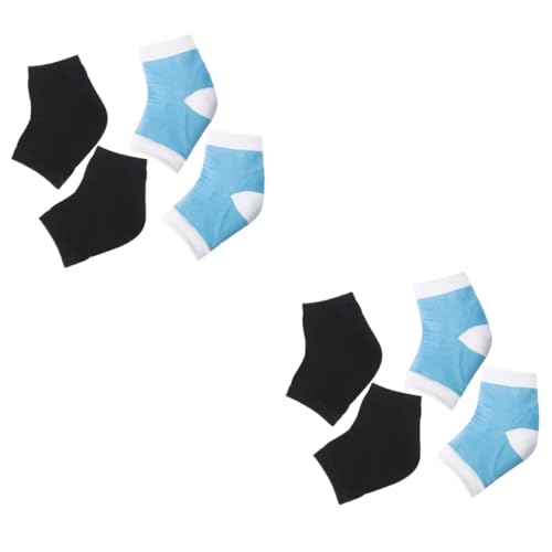 Yardwe 2sets Crease Protectors Gel Heel Socks Heel Friction Patch Prevents Foot Crack Soft and Comfort One Size Fits Most (Sky) 2pairs*2