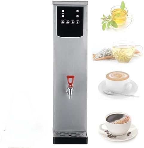 Caldera de agua caliente de 20 litros, acero inoxidable comercial, control automático de temperatura, calentador de agua de ebullición rápida de 2,5 kW para café y té