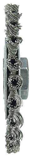 Image of Weiler 13276 Cable Twist Knot Wire Wheel 4 inch, .020 inch Stainless Steel Fill, 5 /8 inch-11 Unc Nut, Made in the USA