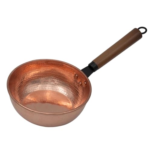 KTUXZCI Olla de cobre, olla para leche, sartén, bobina de cobre, complemento para cualquier cocina, apta para múltiples tareas de cocción sin esfuerzo, Fondo plano