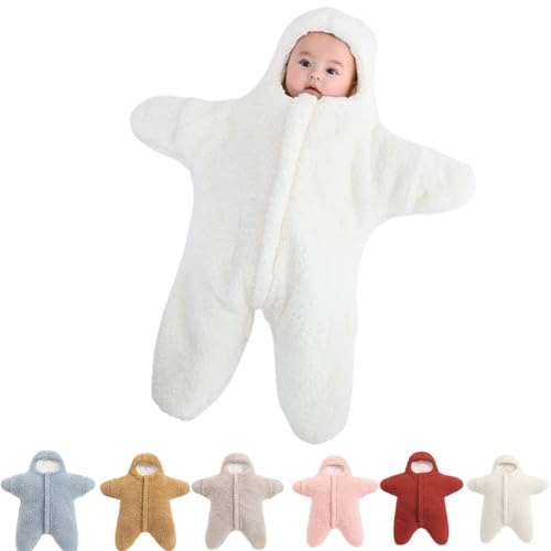 Image of Baby Starfish Onesie, Thick Fleece Wearable Starfish Baby Onesie, Newborn Starfish Swaddle Bag