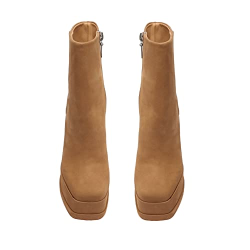 Schutz Women's Selene Platform Square Toe Ankle Boots, Bear, Size 8.5 #TOP3