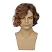 Dai Cloud Mens Brown Curly Wig Short Fluffy Natural Side Part Synthetic Hair for Male Costume Daily Party Cosplay Halloween Use(Blonde Brown)