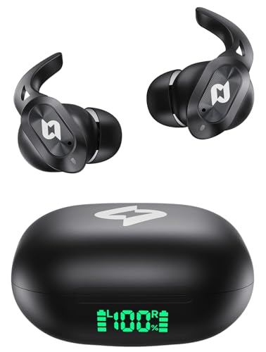 Wireless Headphones Bluetooth Earbuds with Wireless Charging Case 32H Playback LED Display in Ear Earphones Waterproof Ear buds Built in Mic Stereo Bass for iPhone Samsung Android Sport Workout Gym TV