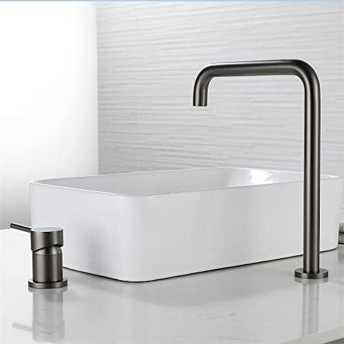 Robinet de lavabo noir à large diffusion avec tuyau extensible - 3