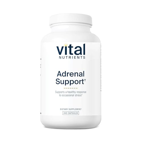 Vital Nutrients Adrenal Support - Adrenal Support Supplements for Gland Function and Cortisol Management - Supports Energy and Stress Levels - Gluten, Dairy, Soy Free - 240 Capsules