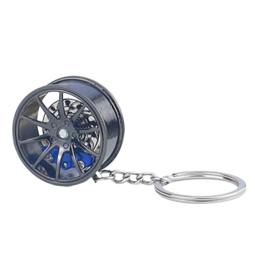 Llavero de coche – llanta | anillo de metal | Auto Part Model Metal Keyring | Diseño realista de cubo de rueda para llaves de vehículo y accesorios de moda | aleación de zinc de alta calidad regalo