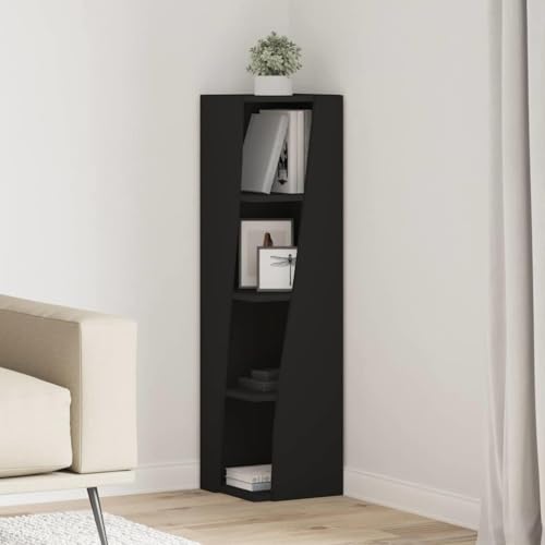 Genérico Armario de Esquina Negro 27,5x27x102cm Madera de ingeniería,Mobiliario,Armarios y Almacenamiento,Taquillas y armarios de Almacenamiento,889846