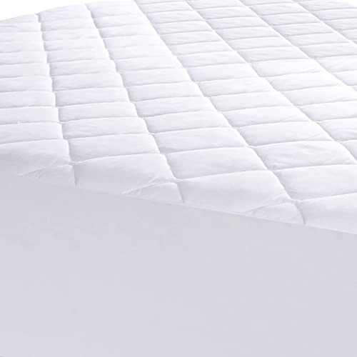 Utopia-Bedding-Quilted-Fitted-Mattress-Pad-Double-135x190-cm-Mattress-Cover-Mattress-Topper-Mattress-Protector-Stretches-up-to-38-CM-Deep-Not-Waterproof-White