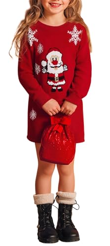 Girls Winter Long Sleeve Holiday Christmas Knit Pullover Sweater