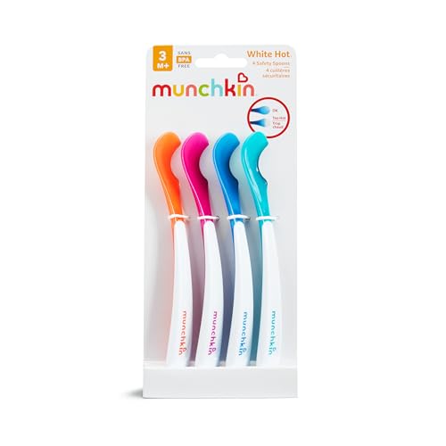 Munchkin White Infant Safety Spoons, Multicoloured, Pack of 4