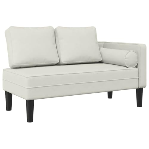 vidaXL Sofá diván con Cojines Terciopelo Crema, Chaise Longue Silla, sofá Chaise Longue, sofá tapizado, Tumbona, Tumbona, sofá de salón
