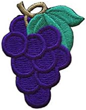 ETDesign #E03932 Small Fruit Purple Grape Embroidery Iron On Applique Patch-Small 1.5" by 2"