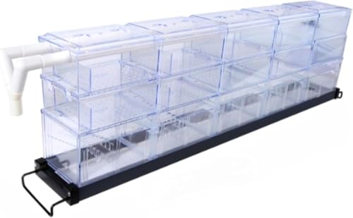 Vinebeautiful水族館フィルター 外部フィルター フィルター 水族館フィルター 熱帯魚フィルター 水族館ドリップボックス 収納フィルターボックス アクリルフィルターボックス 雨水フィルター タンク (15グリッドダブルチューブ)