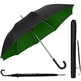 Guarda Chuva Automático Grande | Reforçado, Hiper Repelente à Água, Fibra de Vidro UltraFlex | Tecido Resistente, Proteção UV 100%, Resistente -IT (Guarda Chuva Verde)