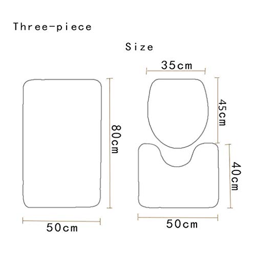XUEPING Badematte Set Badematte + Untersatzmatte + WC-Sitzbezug Rutschfeste Badteppichmatte 16 3D-Muster (Farbe : M) – Bild 5
