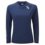 Tejido tecnico ultra ligero. Gill Top de Camiseta de Manga Larga para Mujer Race - Azul Oscuro - Protection Solar Ligera UV y Properties SPF