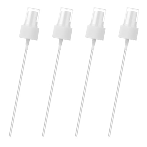 Salbsever 4 Pack Spray Bottle Top Spray Bottle Nozzle Sprayer Tops Replacement Pump Plastic for Essential Oil Bottles White
