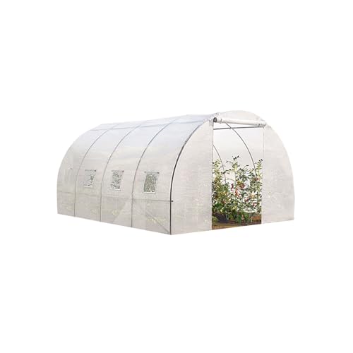 IDMarket – Garten-Gewächshaus, Tunnel, 12 m², transparent, weiß, 3 x 4 m IDMarket – Garten-Gewächshaus, Tunnel, 12 m², transparent, weiß, 3 x 4 m