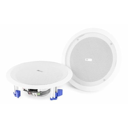 Power Dynamics CSBT80 Enceintes Plafond Amplifiées avec Bluetooth, Amplificateur Intégré, Haut-Parleurs de Plafond Encastrable, Sonorisation...