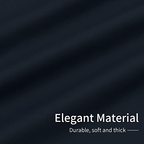 Image of Easy-Going Blackout Curtains for Bedroom, Solid Thermal Insulated Grommet and Noise Reduction Window Drapes, Room Darkening Curtains for Living Room, 2 Panels (42x95 in, Navy)