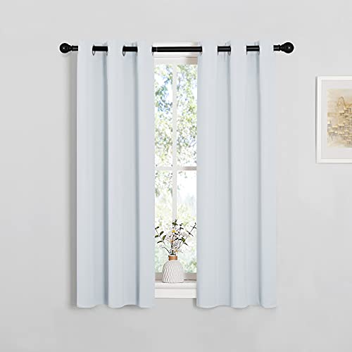 Image of NICETOWN Room Darkening Draperies Curtains Panels, 2 Panels, 29 by 40, Greyish White, Window Treatment Thermal Insulated Grommet Room Darkening Curtains /Drapes for Bedroom