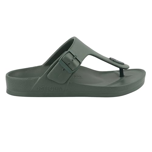 Image of Men's Lightweight Comfort Slides Single Buckle Slip-on Adjustable EVA Orthopedic Flat Slippers.