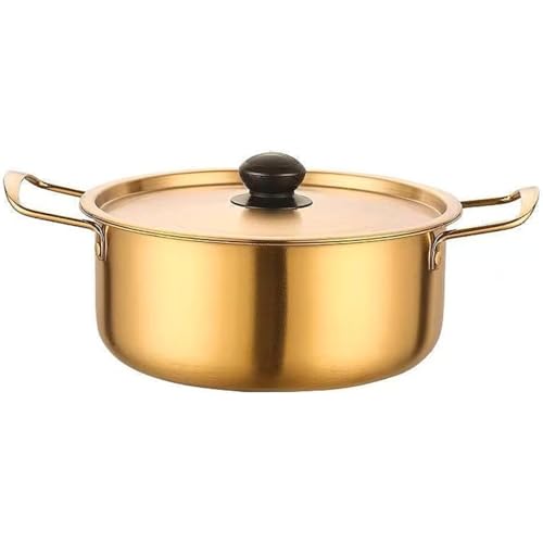 Diggly 両手鍋 ステンレス鋼製品 鍋料理 卓上鍋 IH対応 軽量 鍋蓋付 ちょい鍋 家庭用 業務用 鍋焼きうどん鍋 韓国ラーメン鍋 韓国 キッチン用 調理器具 インスタントラーメン 1~2人用 キッチン用品 安心安全 ファッション 軽量 お手入れ簡単