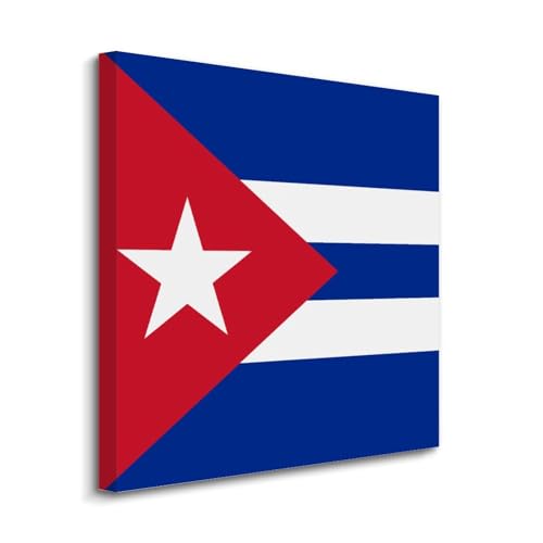Lienzo de la bandera de Cuba con acabado artístico elegante para decoración de salón