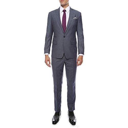 Beau costume chic 2 pièces coupe ajustée veste un bouton pour homme