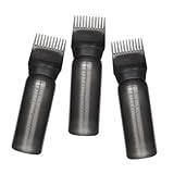 HAPINARY 3個ヘアカラー用ルートコームアプリケーターボトル 目盛り付き 再利用可能なプラスチック製 ヘアダイ アプリケーター ボトル 持ち運び便利 家サロン使用