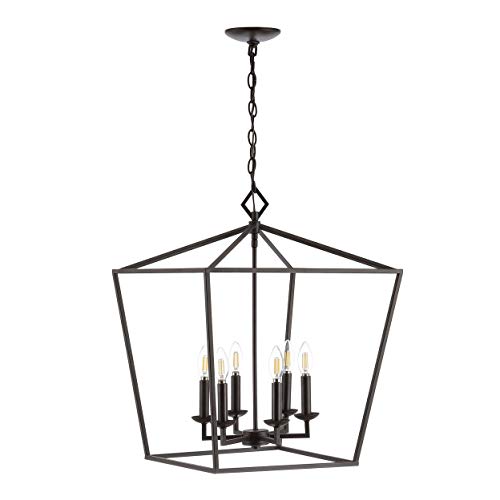 Safavieh PND4087A Velsa Oil-Rubbed Bronze 6-Light (LED Bulbs Included) Pendant - Image 4